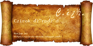 Czirok Árpád névjegykártya