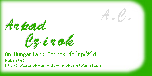 arpad czirok business card